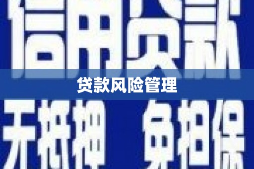 安阳贷款风险管理
