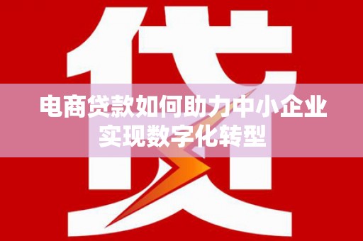 安阳电商贷款如何助力中小企业实现数字化转型