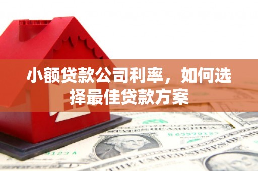 安阳小额贷款公司利率，如何选择最佳贷款方案