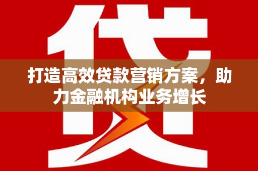 安阳打造高效贷款营销方案，助力金融机构业务增长