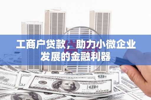 安阳工商户贷款，助力小微企业发展的金融利器