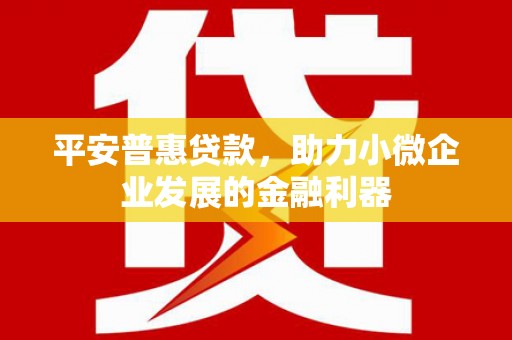 安阳平安普惠贷款，助力小微企业发展的金融利器