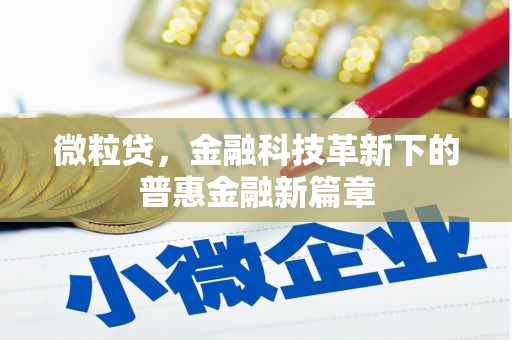 安阳微粒贷，金融科技革新下的普惠金融新篇章