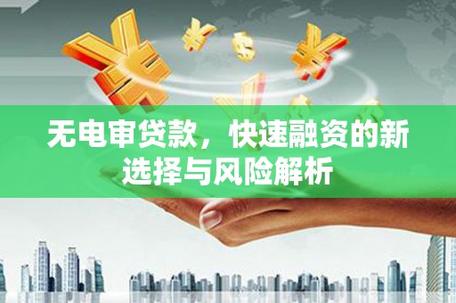 安阳无电审贷款，快速融资的新选择与风险解析