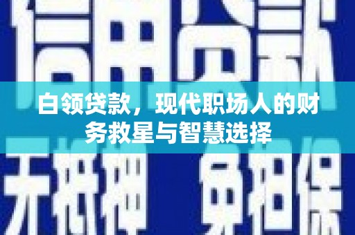安阳白领贷款，现代职场人的财务救星与智慧选择