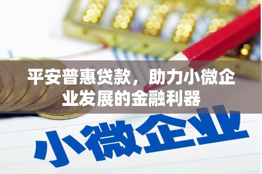 安阳平安普惠贷款，助力小微企业发展的金融利器