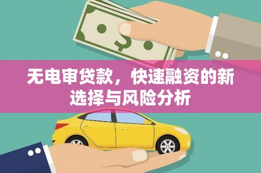 安阳无电审贷款，快速融资的新选择与风险分析