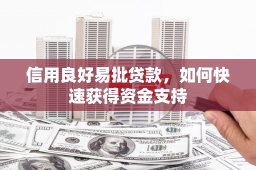 安阳信用良好易批贷款，如何快速获得资金支持