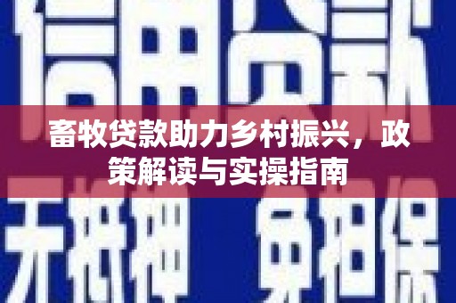安阳畜牧贷款助力乡村振兴，政策解读与实操指南
